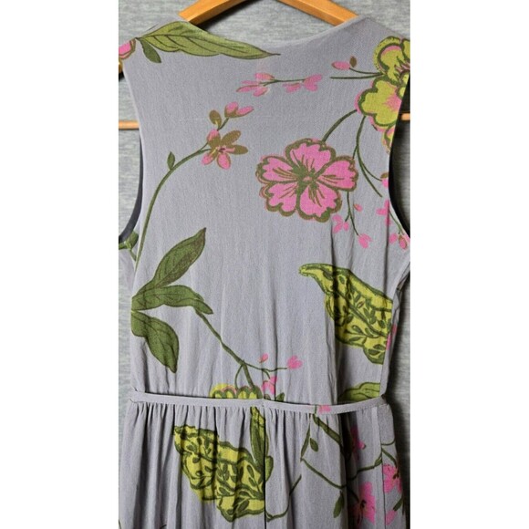 Sweat Pea Womens Hi-Low Floral Maxi Dress Sleeveless Faux Wrap Gray Size Medium - Picture 5 of 12